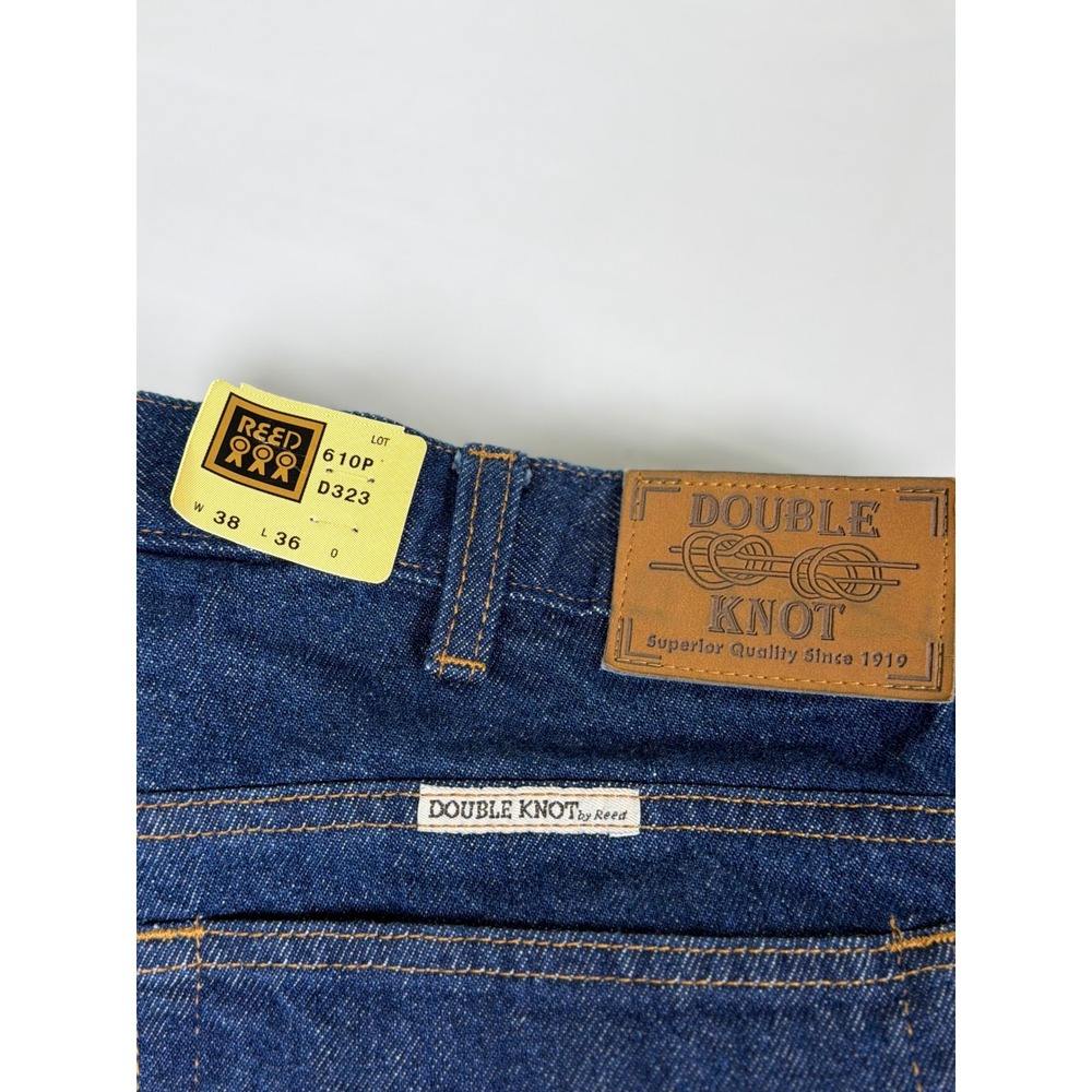 Double Knot by Reed Vintage Dark Wash Straight Leg Denim Jeans Blue 38x36‎ 610P